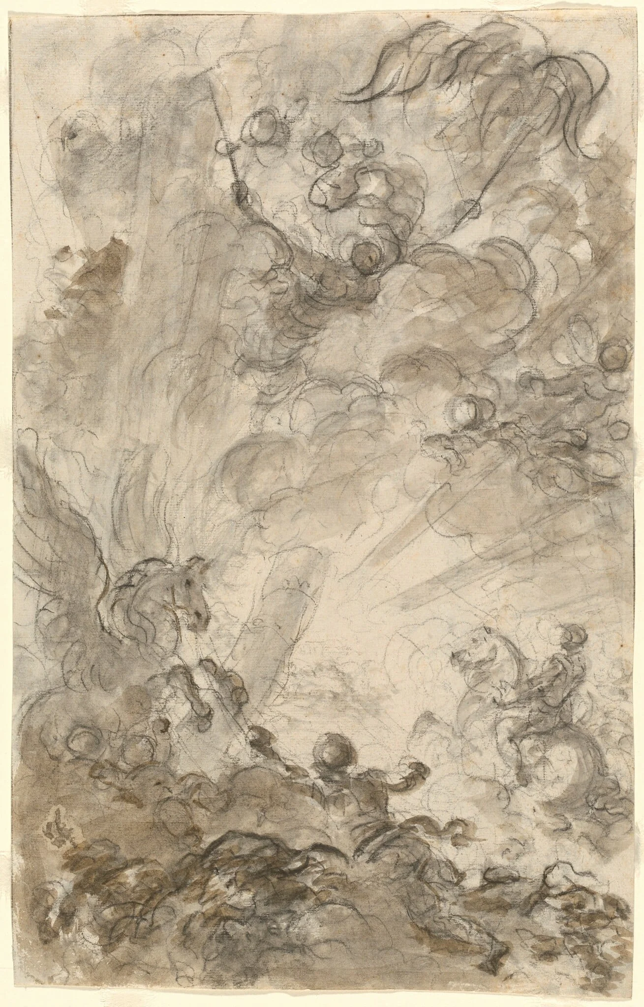 Bradamante Tries to Catch Hold of the Hippogryph [recto], detail
