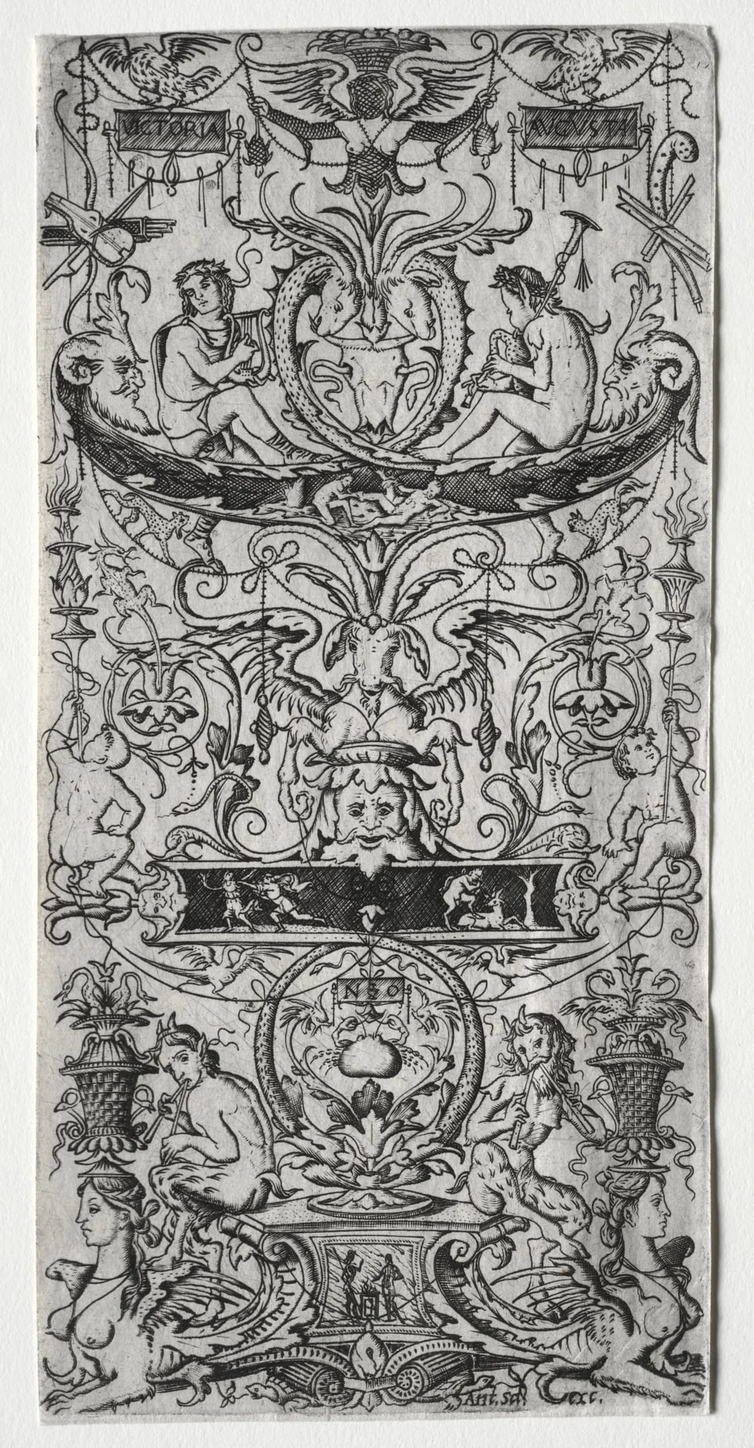 Ornament Panel Inscribed Victoria Augusta, detail