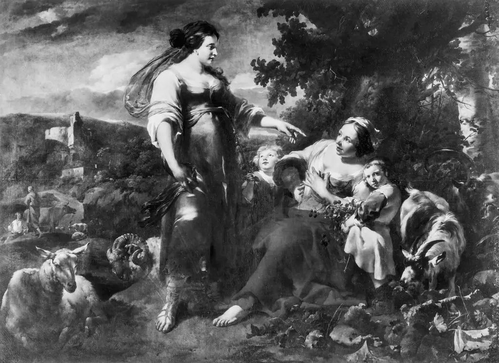 Rachel and Leah fighting over the Dudaim berries found by Ruben, Lea's son, by Nicolaes Pieterszoon Berchem, unspecified, 1650