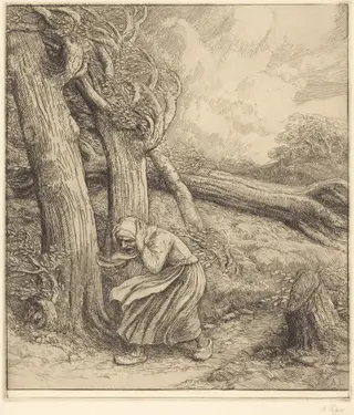 Hurricane (L'ouragan), by Alphonse Legros, ink, 1874