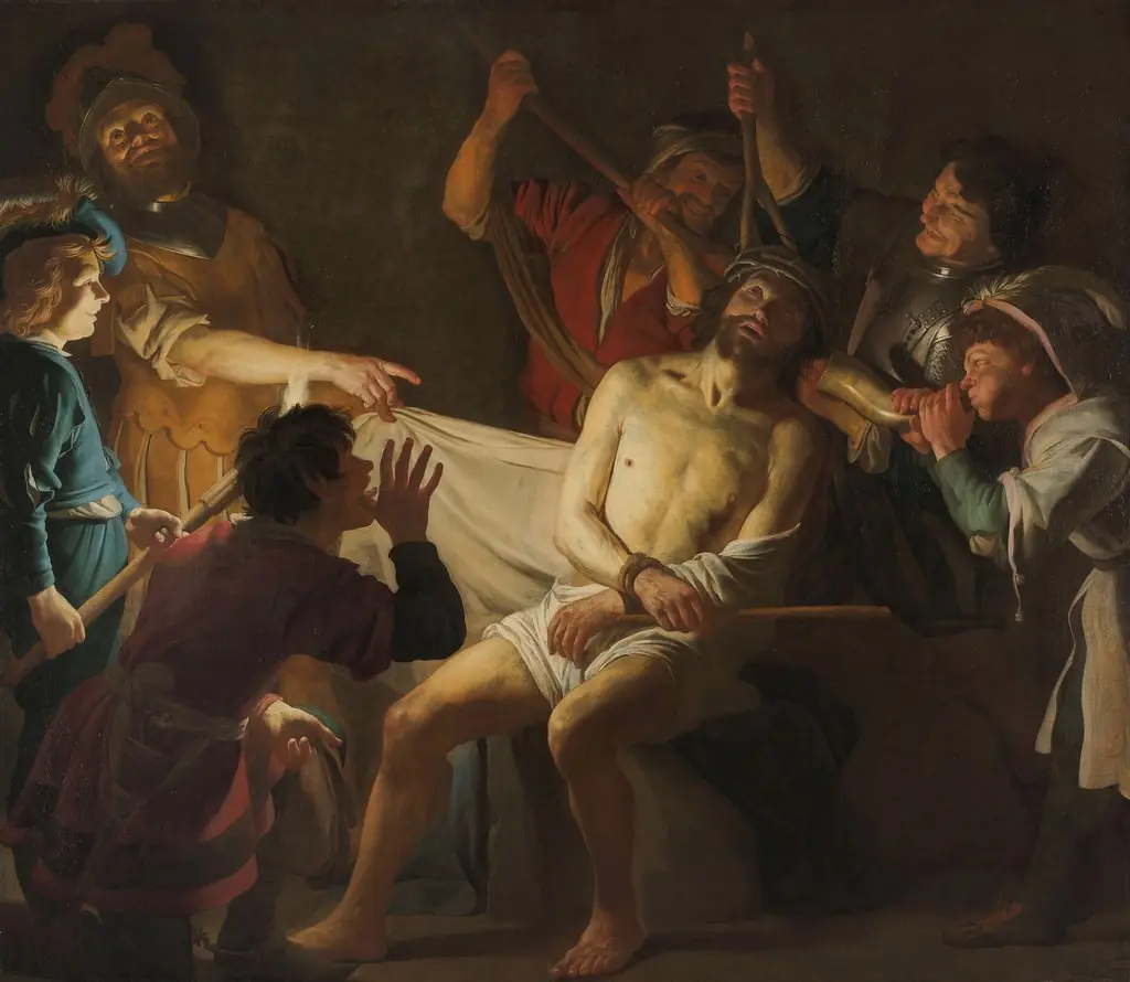 Christ Crowned with Thorns, by Gerard van Honthorst, oil, 1622