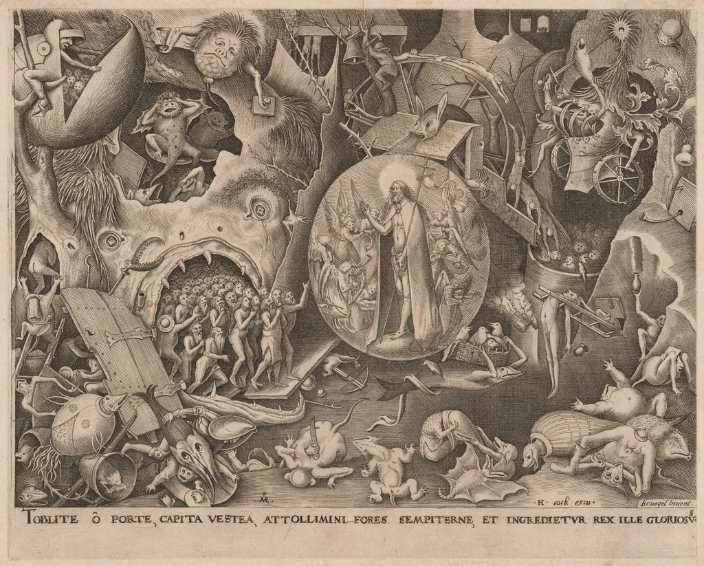 The Descent of Christ into Limbo, by Pieter van der Heyden, ink, 1561
