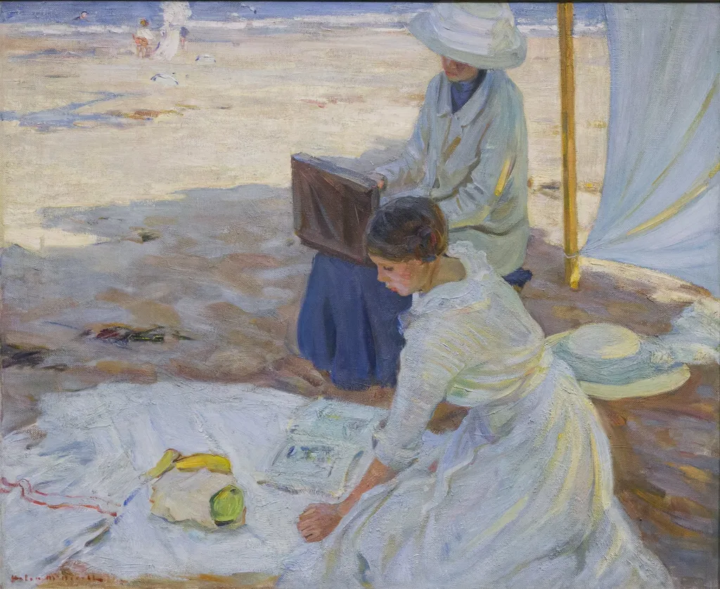 Under the Shadow of the Tent, by Helen McNicoll, oil, 1914