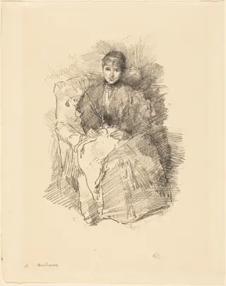 Needlework, by James McNeill Whistler, ink, 1896