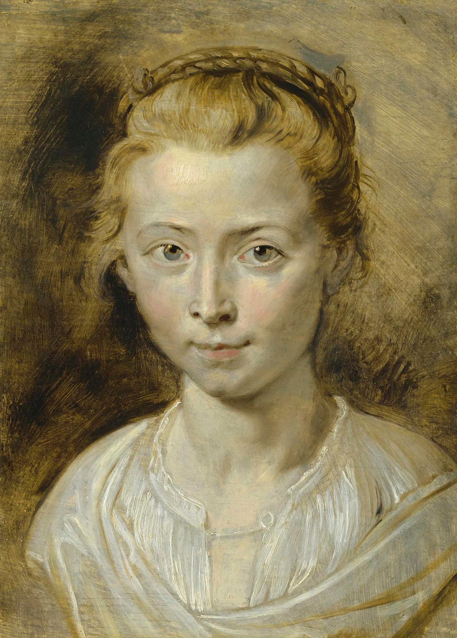 Portrait of Clara Serena Rubens, the artist's daughter, detail