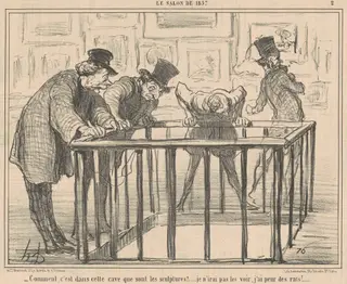 Comment, c'est dans cette cave que ..., by Honoré Daumier, ink, 1857