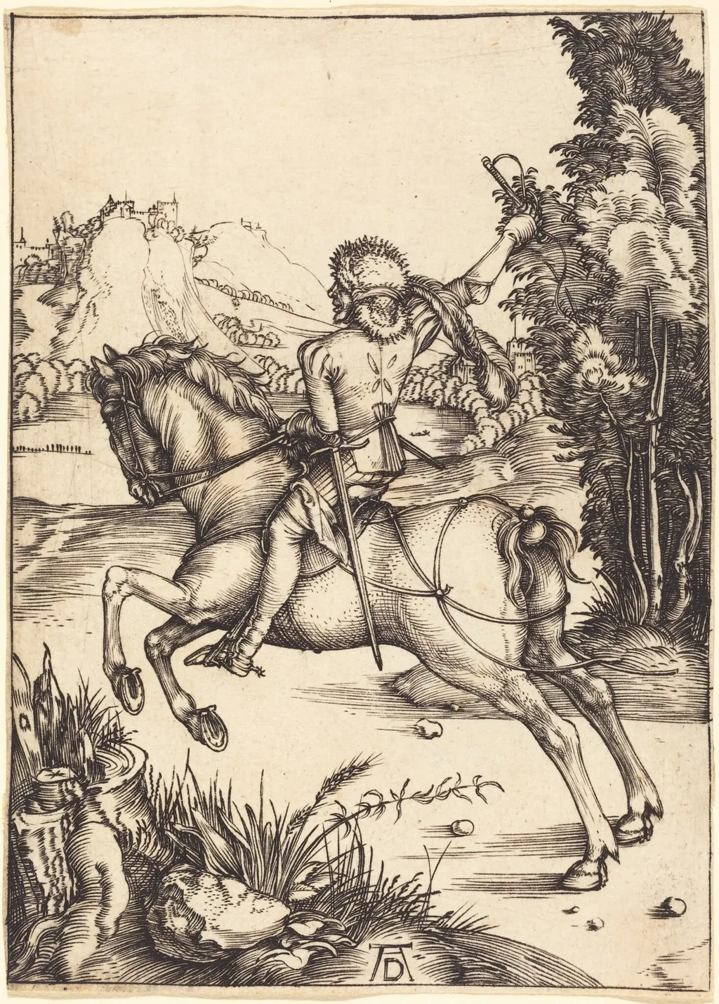 The Little Courier, by Albrecht Dürer, ink, 1496