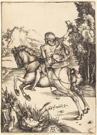 The Little Courier, by Albrecht Dürer, ink, 1496
