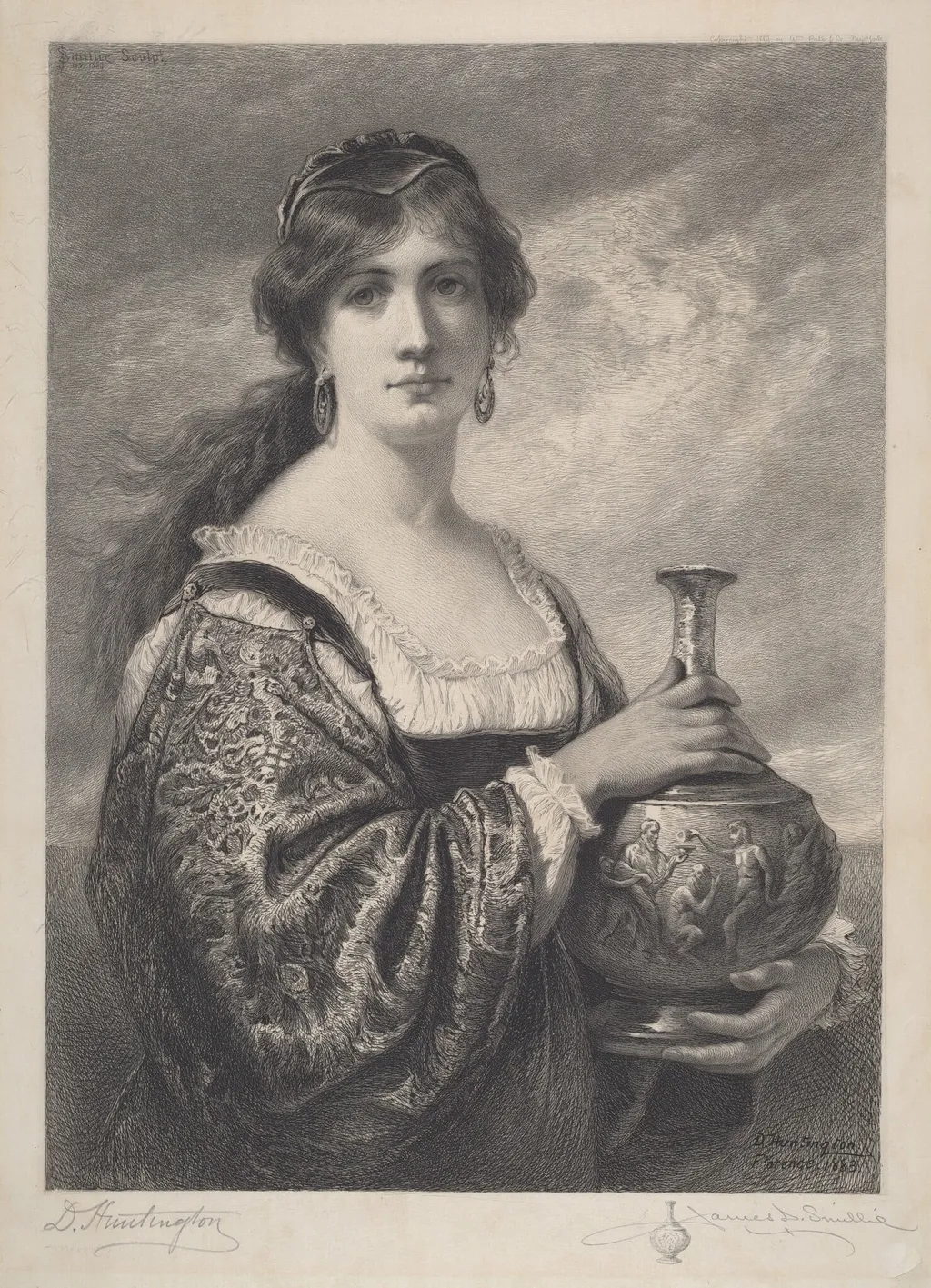 The Goldsmith's Daughter, by Daniel Huntington, ink, 1889