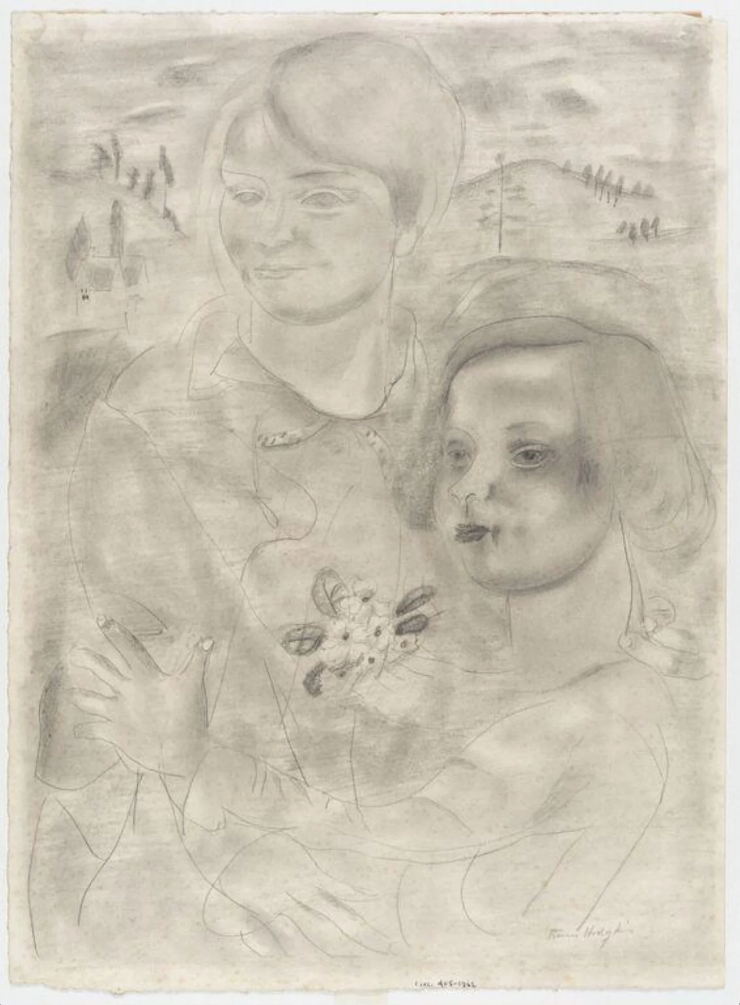 Woman and Young Girl, detail