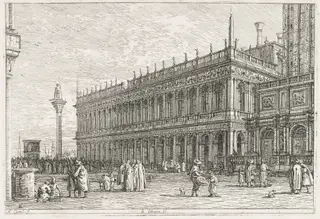 Views:  The Library, Venice, by Canaletto, 1740