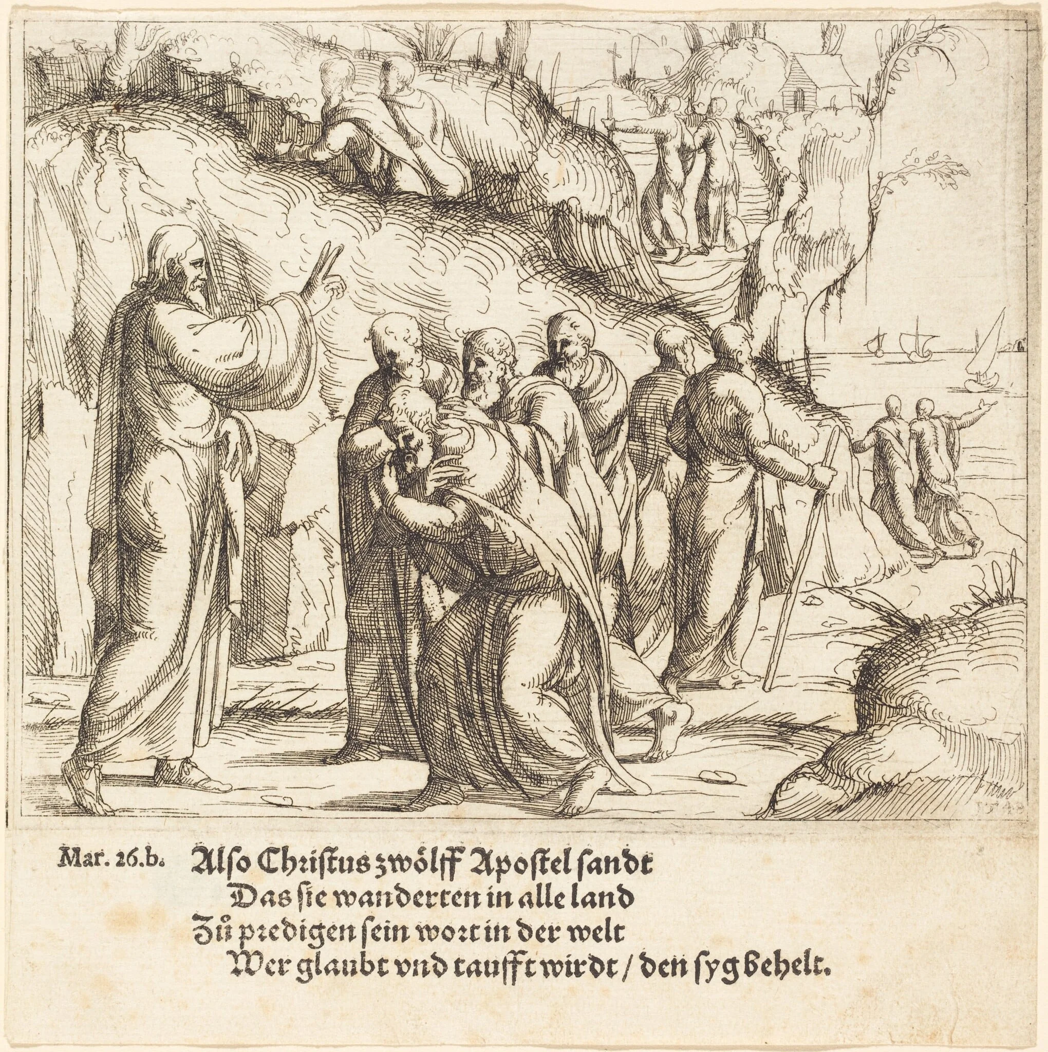 Christ Charges the Apostles of their Mission, detail