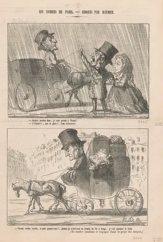 Cocher, arrêtez donc, by Honoré Daumier, ink, 1864