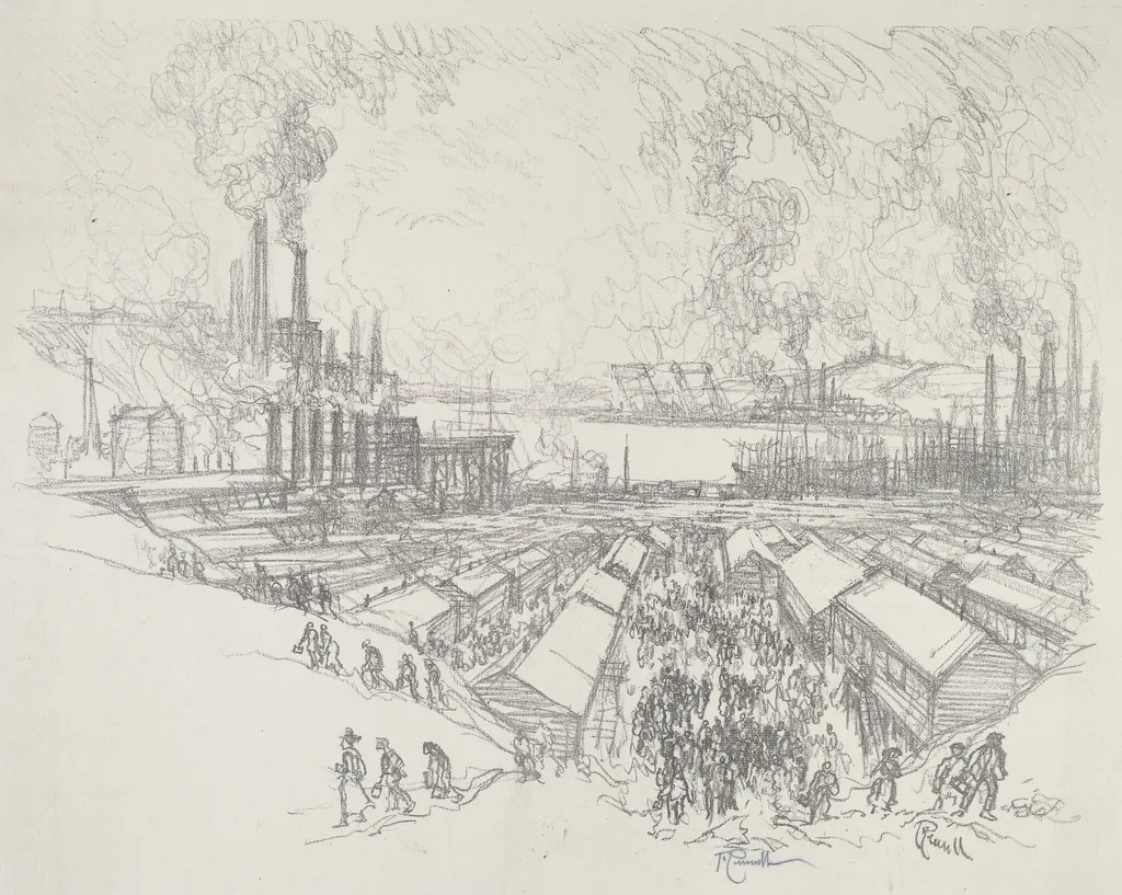 Five O'Clock, by Joseph Pennell, ink, 1916