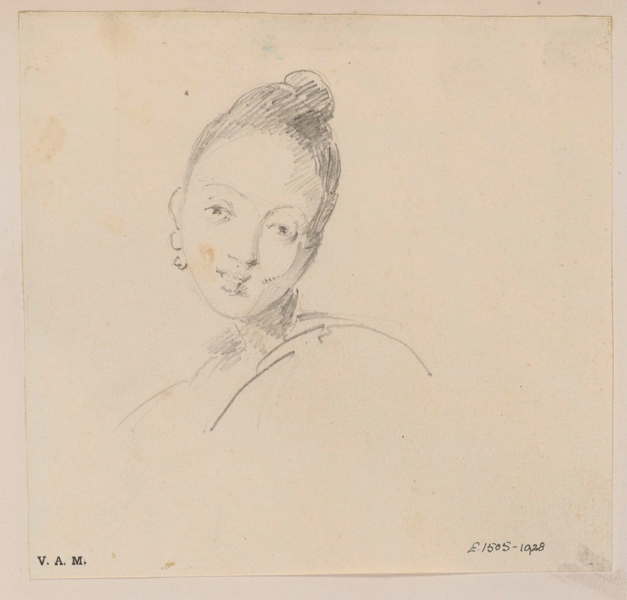Portrait head of a Chinese woman, detail
