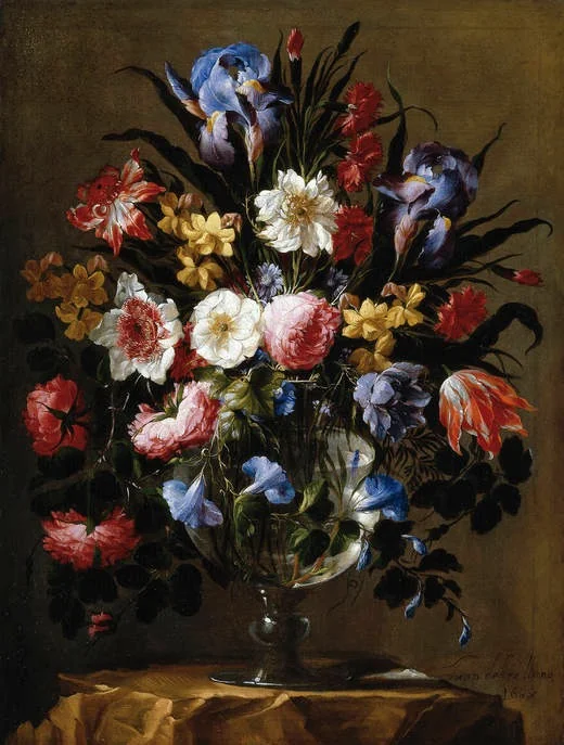 Flowers in a Glass Vase, detail