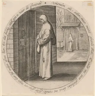 One Begs in Vain at the Door of the Deaf, by Johan Wierix, ink, 1568