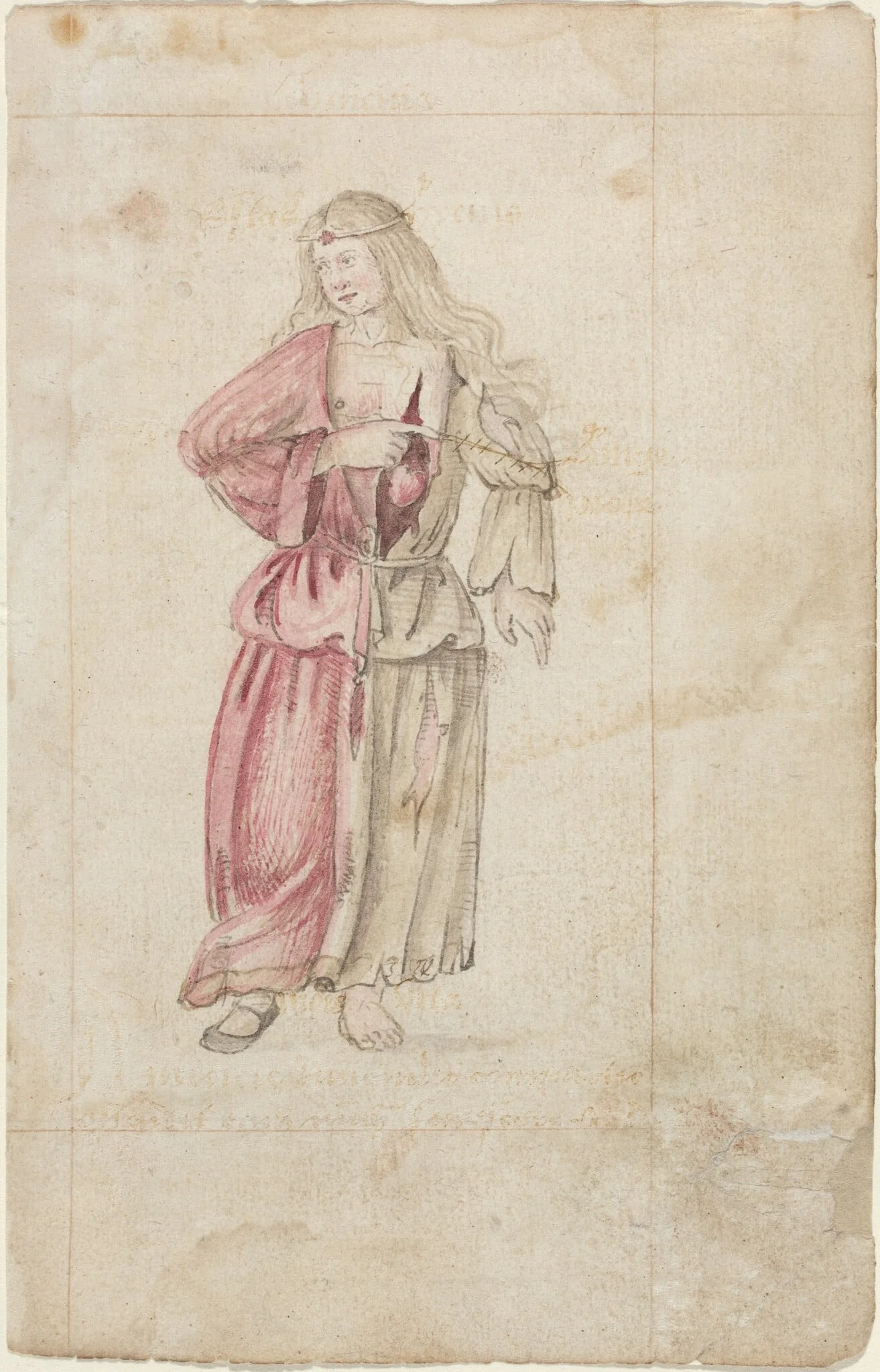 Personification of Friendship (Amicitia) [fol. 2 recto], detail