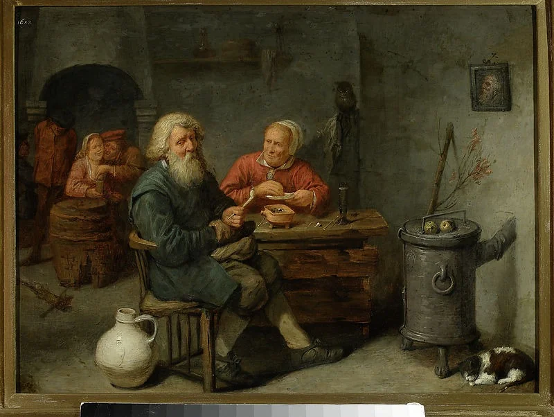 Scene in a tavern, detail