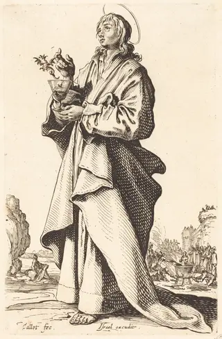 Saint John the Evangelist, by Jacques Callot, ink, 1631