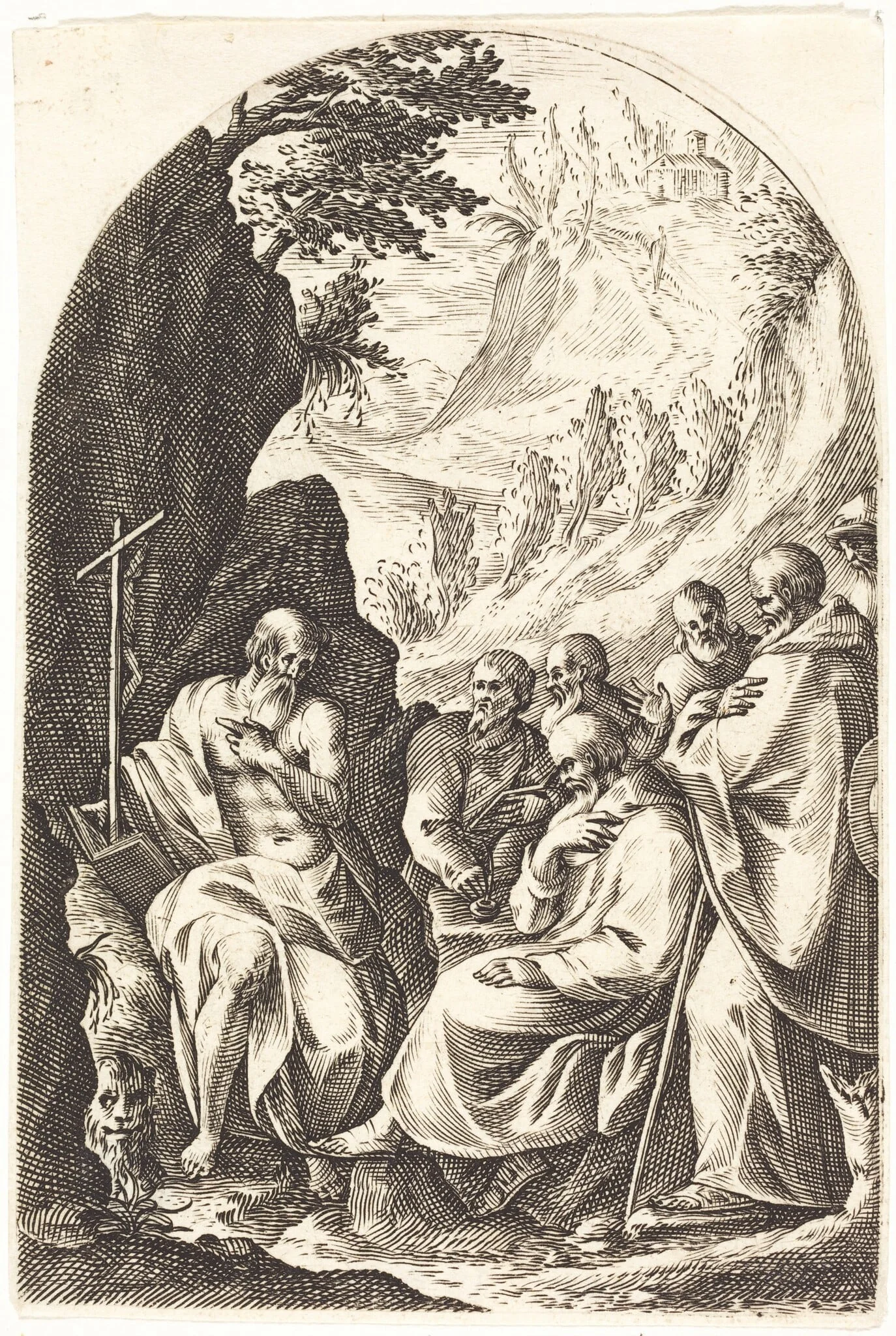 Saint Jerome Instructing his Disciples in the Desert, detail