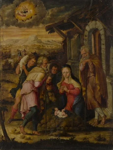 The birth of Christ, detail