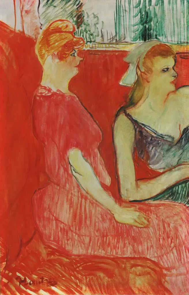 Study for In the Salon on the Rue des Moulins, by Henri de Toulouse-Lautrec, oil, 1898