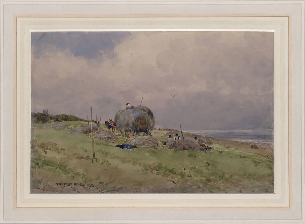 Haytime, by Wilfrid Williams Ball, watercolor, 1898