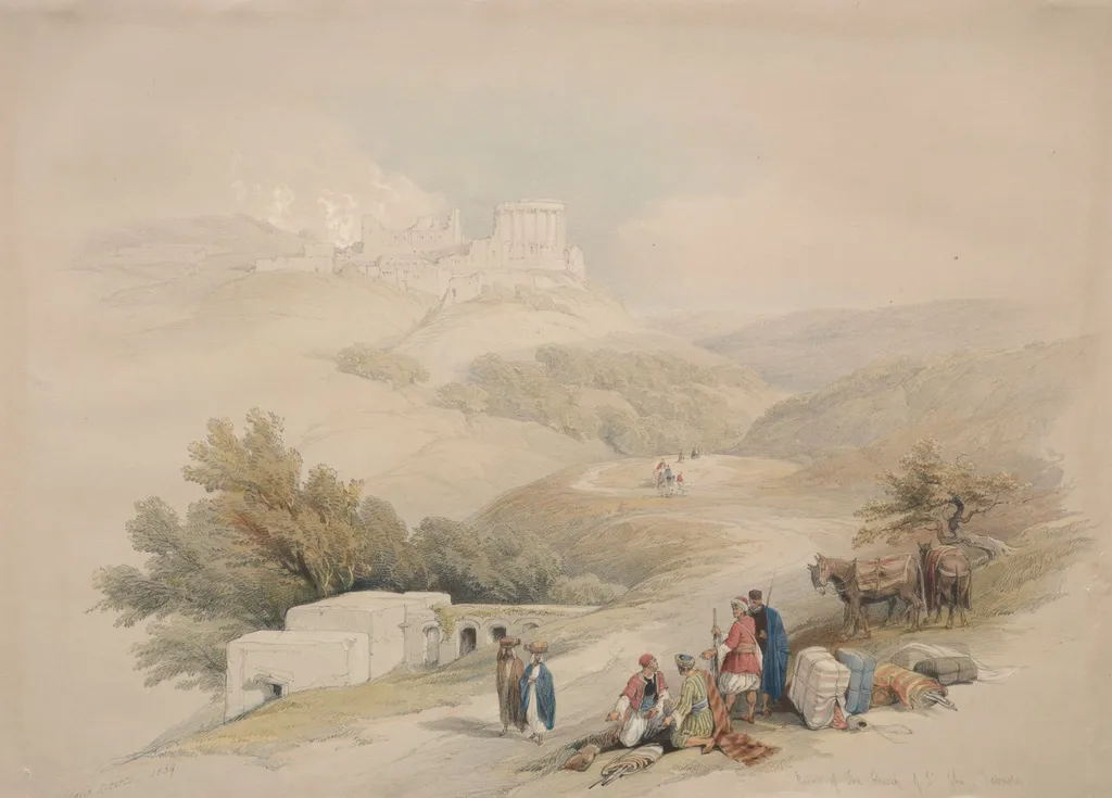 Ruins of the Church of St. John Sabaste, by David Roberts, 1839
