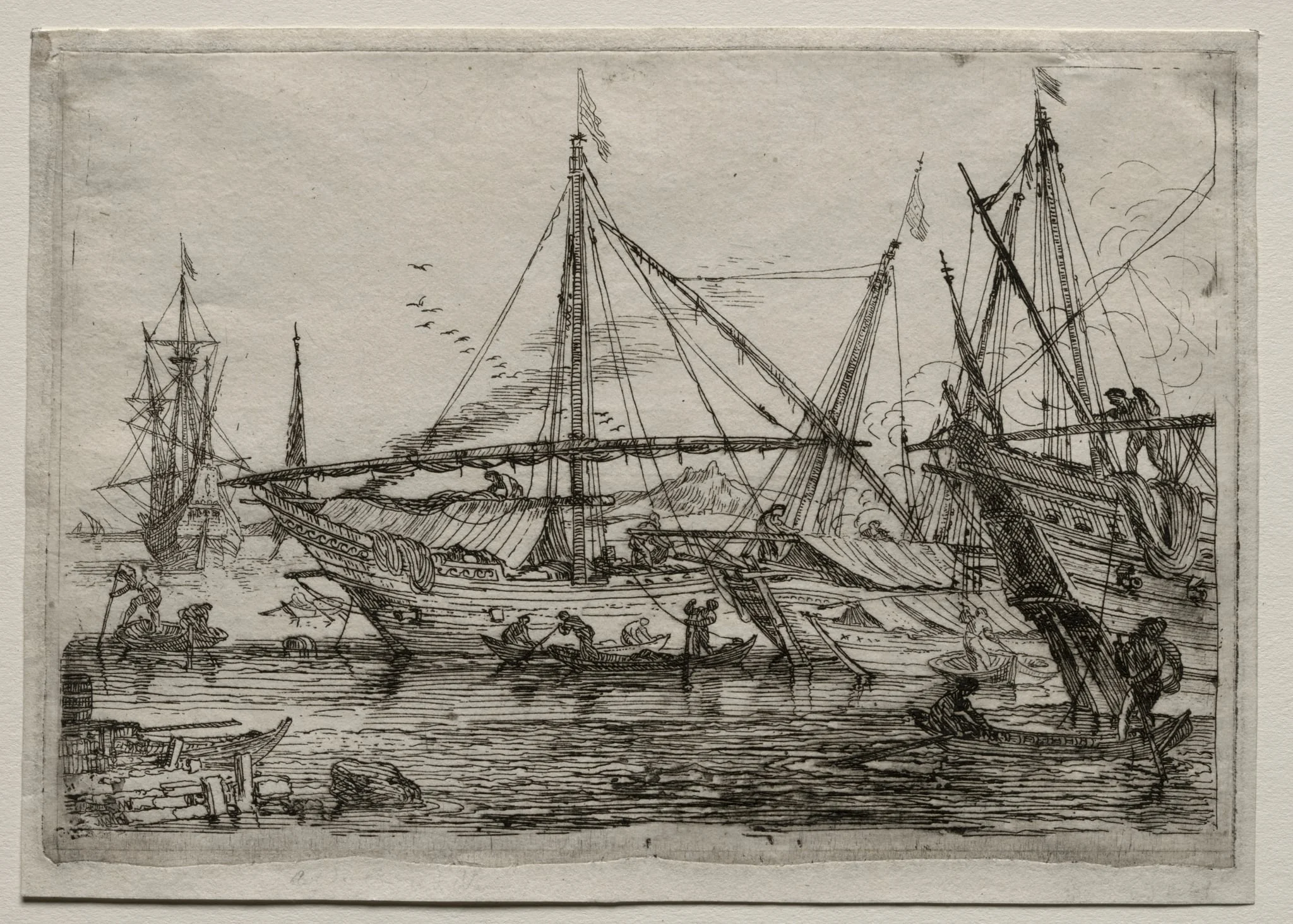 A Mediterranean Harbor, detail