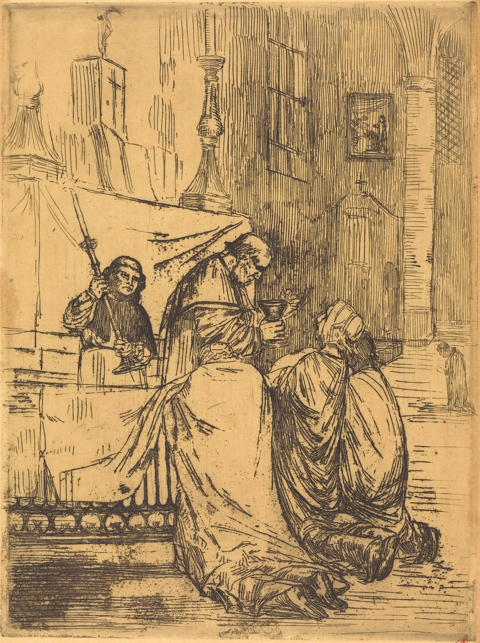 Communion in the Church of Saint Medard (La communion dans l'eglise St.-Medard), detail