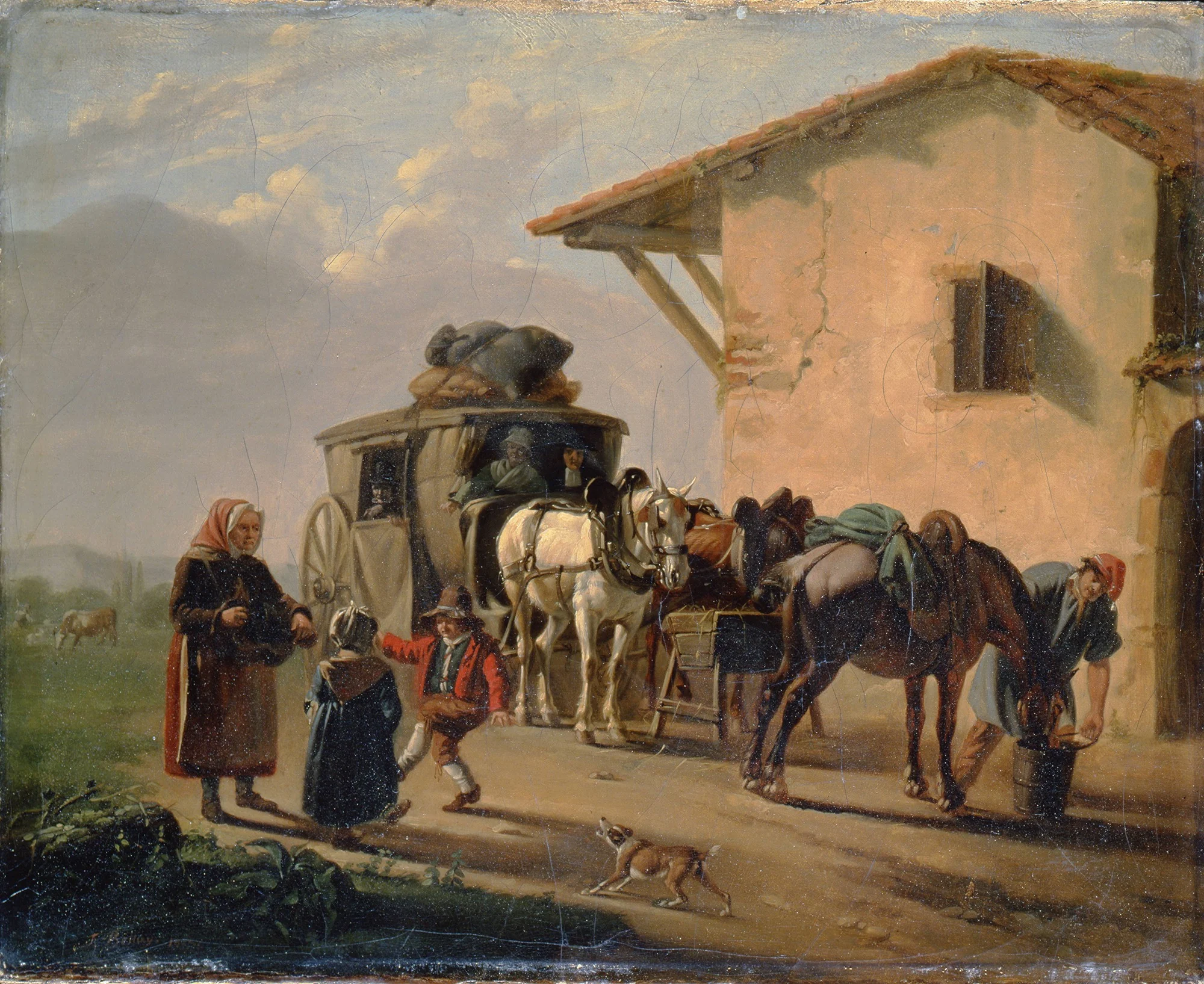 The stage coach, detail