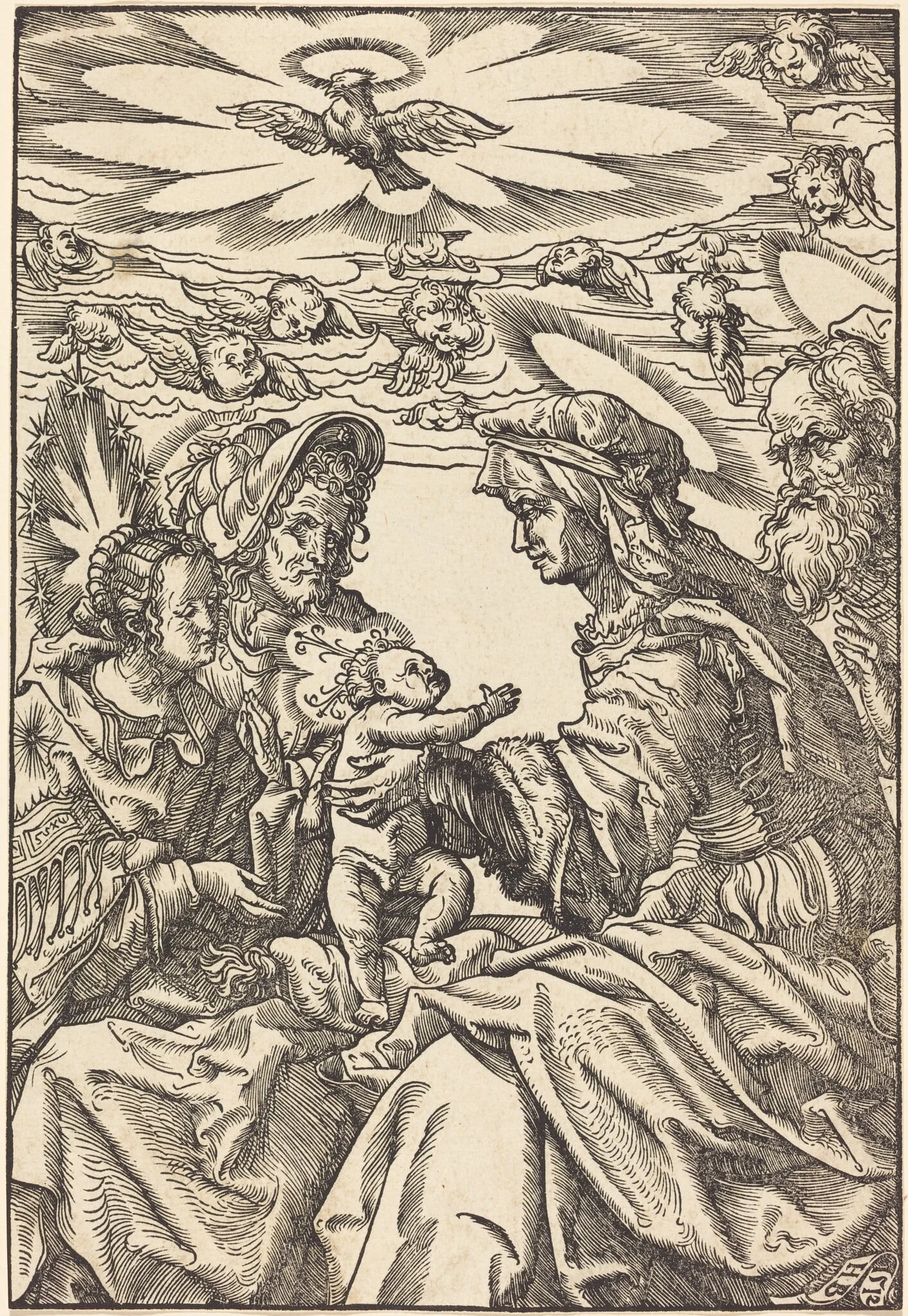 The Holy Family with Saint Anne and Saint Joachim, detail