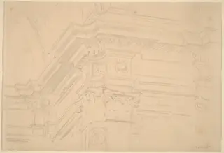 Capilla Real Entablature, Granada, by John Singer Sargent, graphite, 1912