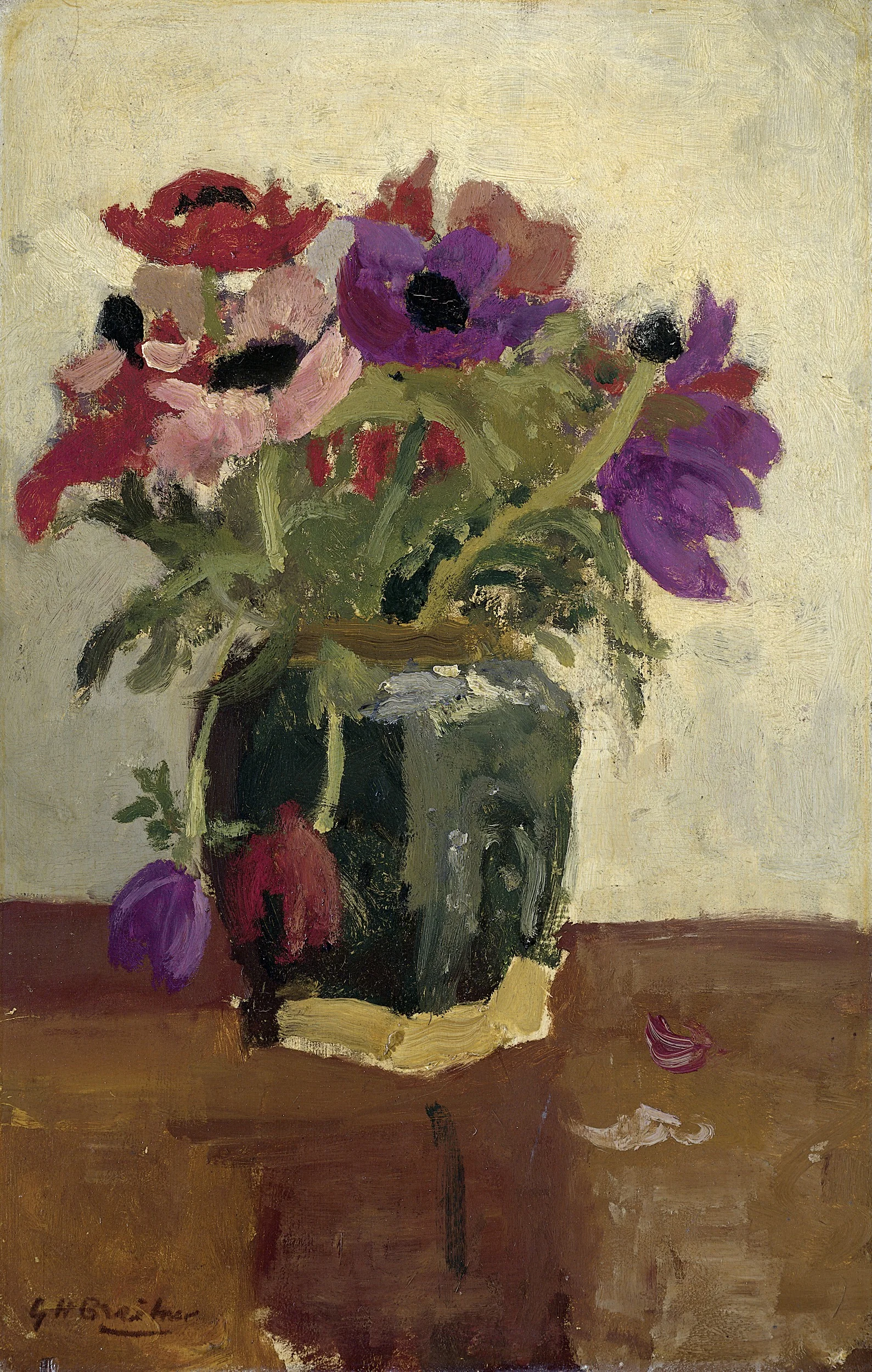 Ginger Pot wit Anemones, detail