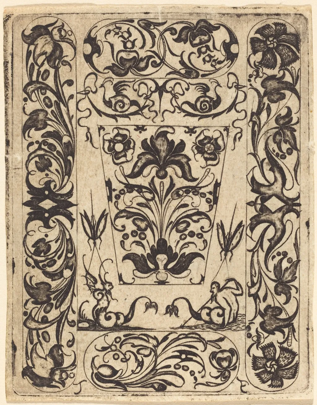 Ornament, by Master T.F., ink, 1540