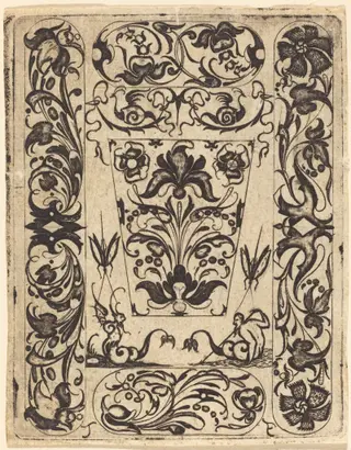 Ornament, by Master T.F., ink, 1540