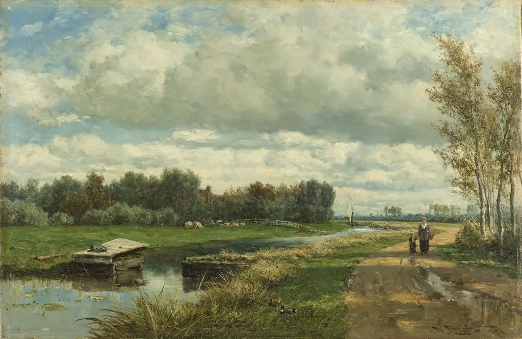 Landscape in the Environs of The Hague, by Willem Roelofs, oil, 1870