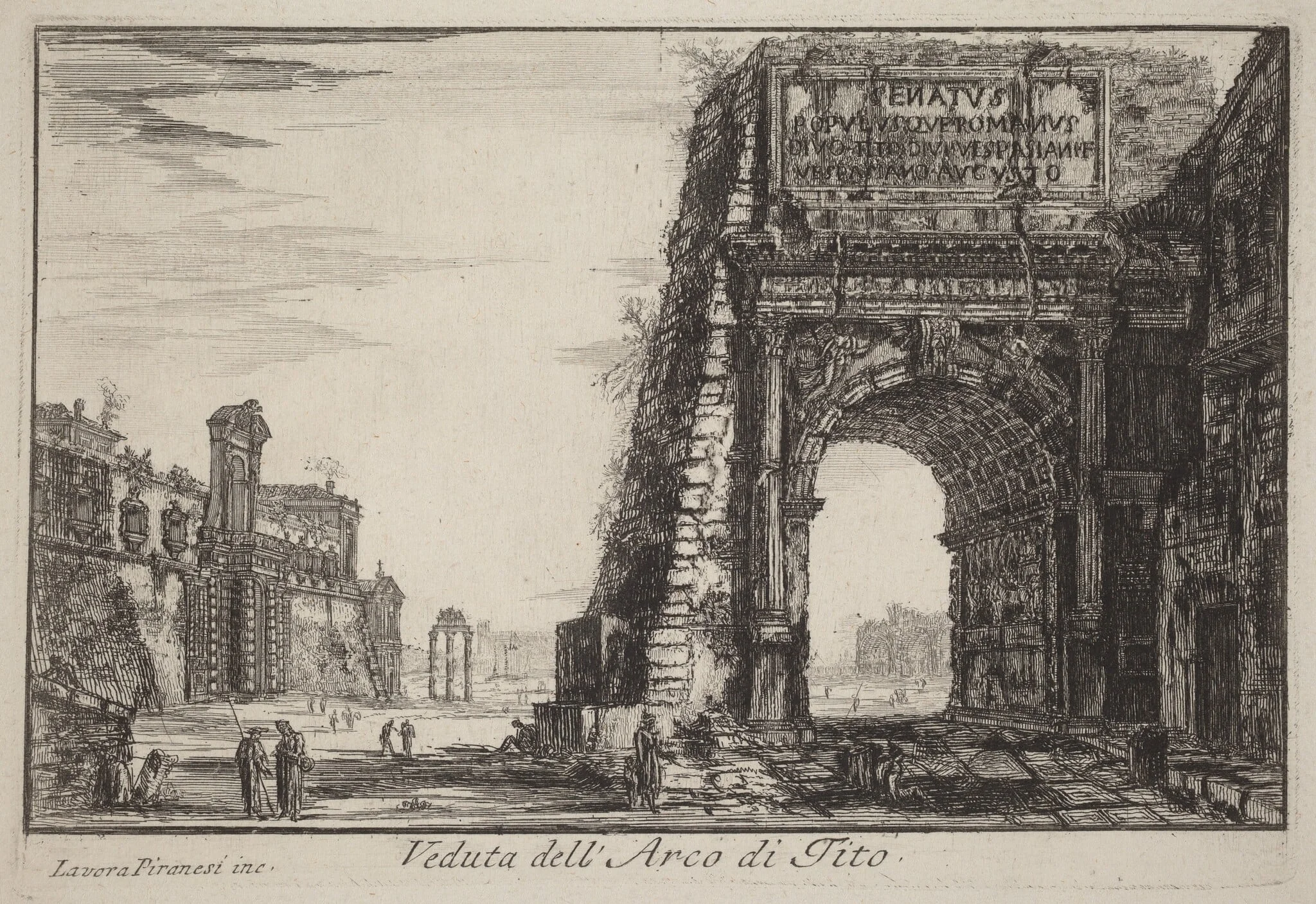 Veduta dell'Arco di Tito (View of the Arch of Titus), detail