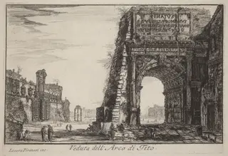 Veduta dell'Arco di Tito (View of the Arch of Titus), by Laura Piranesi, ink, 1784