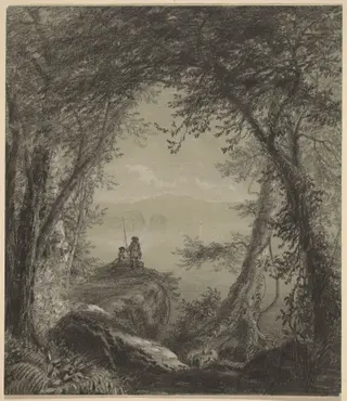 Lake George, by Richard William Hubbard, graphite, 1860