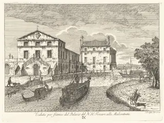 Villa Foscari Vista di Fianco, by Giovanni Francesco Costa, ink, 1762