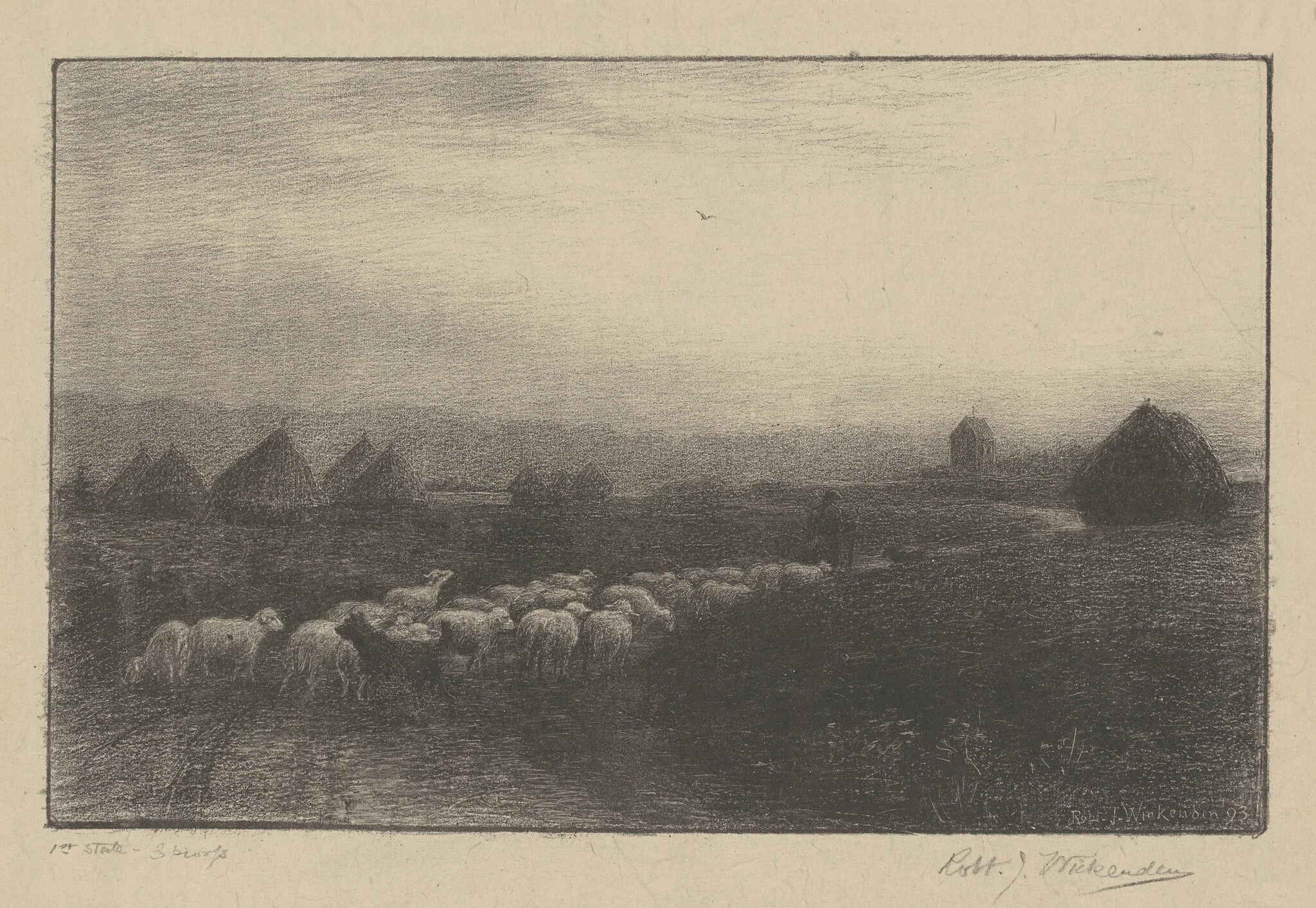 La rentrée du troupeau (The Return of the Flock), detail