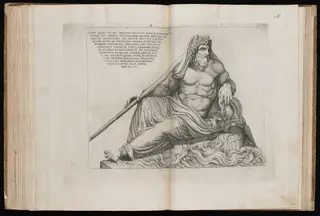 The Statue of Oceanus, by Nicolas Beatrizet, ink, 1560