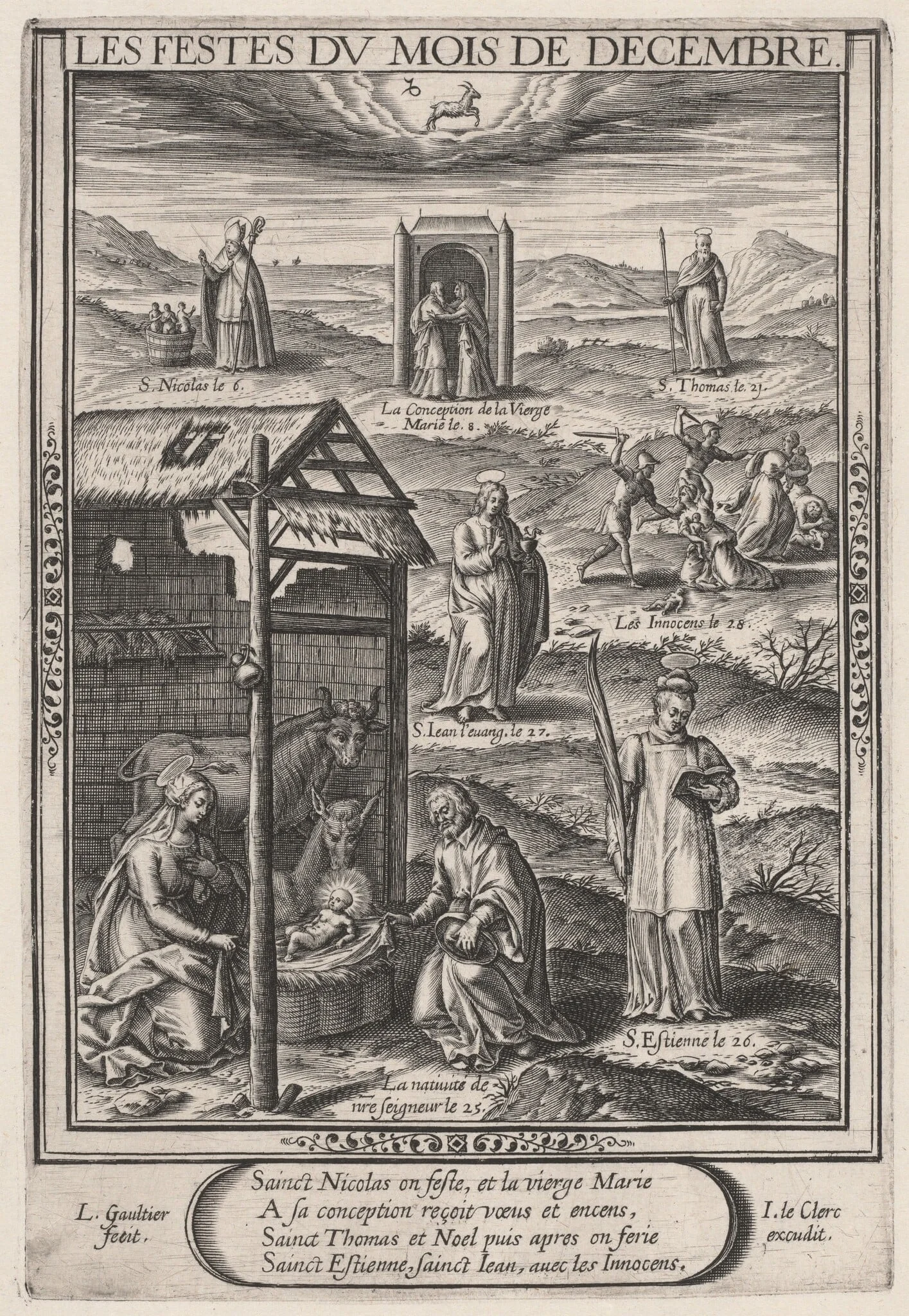 Les Festes du mois de Decembre (December: The Nativity), detail