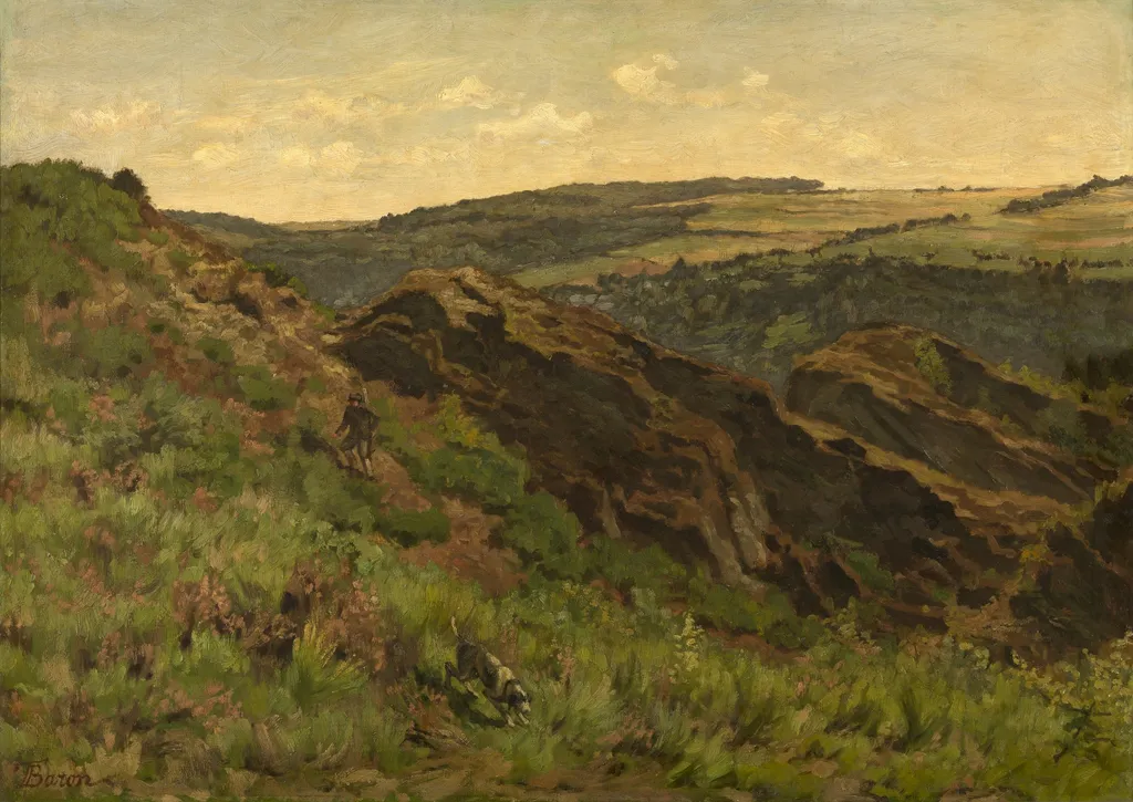 Rocks by Night, by Théodore Baron, oil, 1879