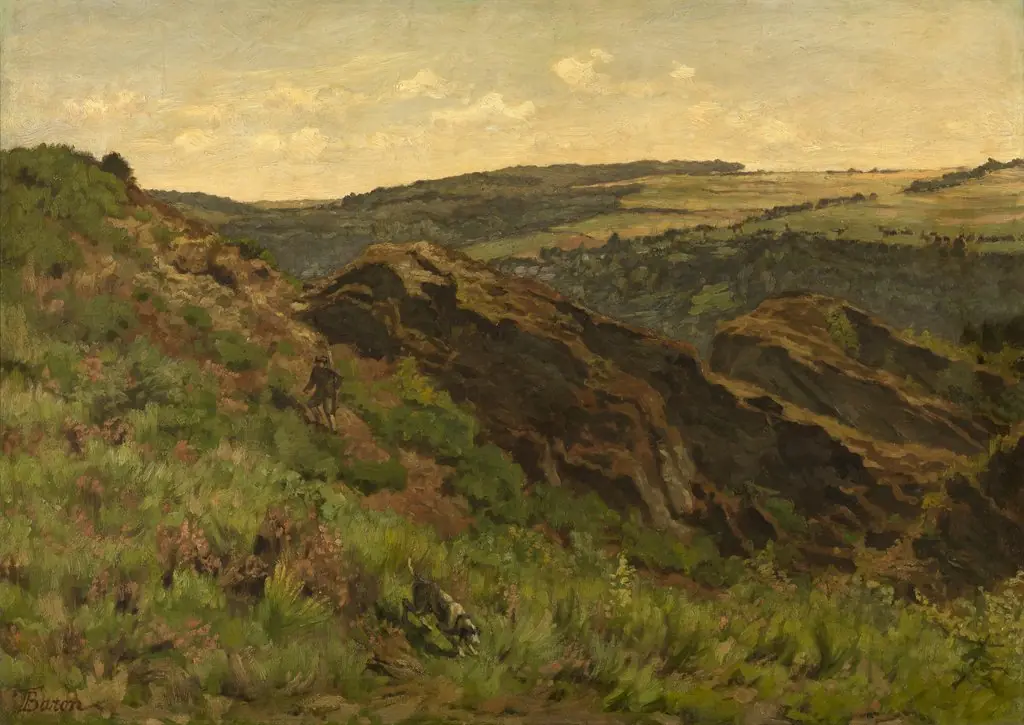 Rocks by Night, by Théodore Baron, oil, 1879