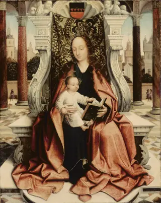 The Virgin Enthroned, by Master of Frankfurt, oil, 1496