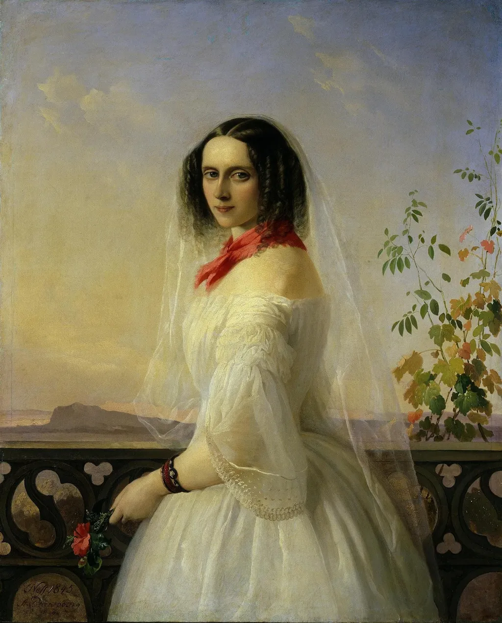 Portrait of an Unknown Woman, by Carl Timoleon von Neff, oil, 1845