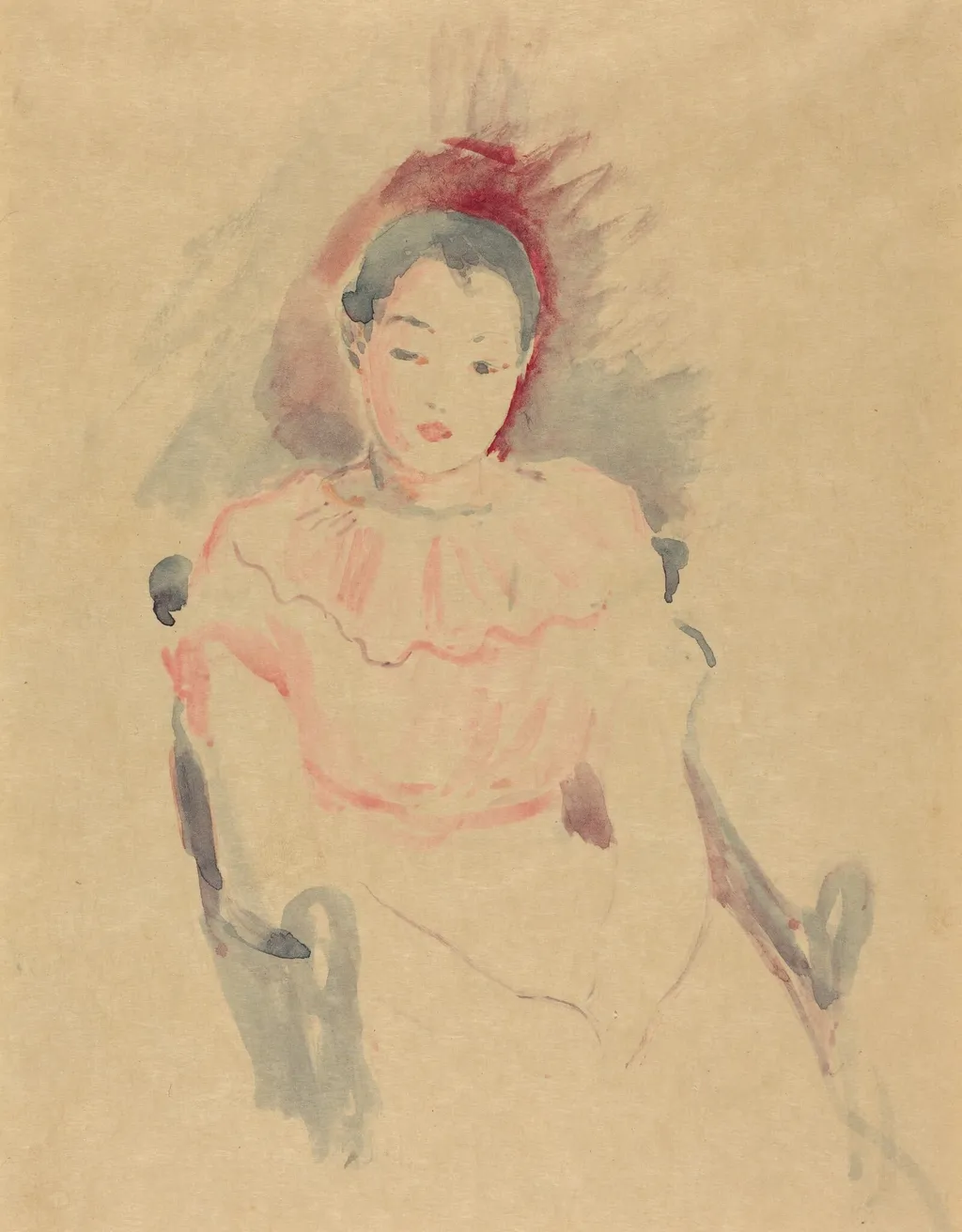 Girl Seated, by Berthe Morisot, watercolor, 1894